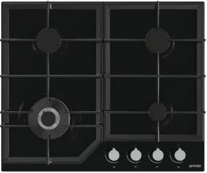Варильна поверхня Gorenje газова на склі, 60см, чавун, чорний №1