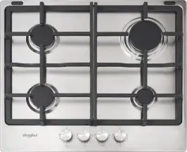 Варочная поверхность Whirlpool газовая, 60см, чугун, турбо-конфорка, нерж.
