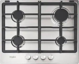 Варочная поверхность Whirlpool газовая, 60см, чугун, турбо-конфорка, нерж. №1