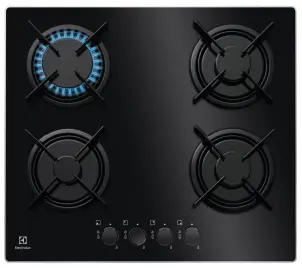 Варильна поверхня Electrolux газова на склі, 60см, чорний №1