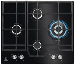 Варильна поверхня Electrolux газова на склі, 60см, чавун, чорний