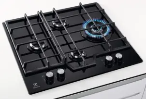 Варильна поверхня Electrolux газова на склі, 60см, чавун, чорний №3
