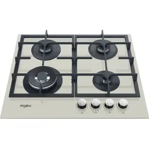 Варочная поверхность Whirlpool газовая, 60см, чугун, конфорка с двойным рядом пламени, бежевый №6