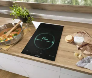 Варильна поверхня Gorenje індукційна, 30см, Доміно, PowerBoost, TouchControl, поєднання конфорок, чорний №8