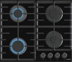 Варильна поверхня Gorenje газова на склі, 60см, чавун, чорний