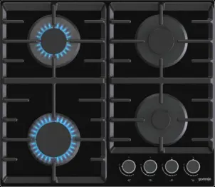 Варильна поверхня Gorenje газова на склі, 60см, чавун, чорний №1