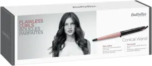 Плойка Babyliss Rose Quartz, конусна, 64Вт, темп.режимів-6, D -13-25mm, 160-210С, кераміка, чорно-рожевий №8