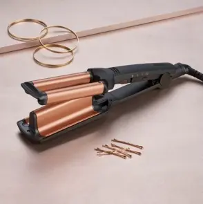 Плойка Babyliss Depp Waves, гофре , 85Вт, темп.режимів-3, 160-210С, природні хвилі, кераміка, турмалін , чорний №3