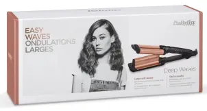 Плойка Babyliss Depp Waves, гофре , 85Вт, темп.режимів-3, 160-210С, природні хвилі, кераміка, турмалін , чорний №11