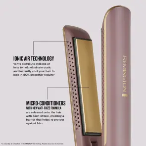 Випрямляч Remington AIRvive, 61Вт, темп.режимов-5, 150-230С, дисплей, кераміка, фіолетово-золотий №9