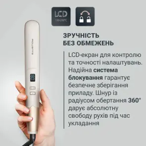 Выпрямитель Rowenta Sand Beam, 45Вт, темп. режимов-8, 140-230С, керамика, черно-бронзовый №8