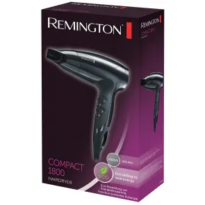 Фен Remington дорожный Compact, 1800Вт, 3 режима, эко режим, черный №3