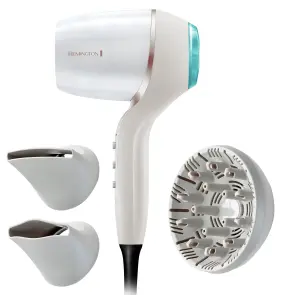 Фен Remington HYDRAluxe PRO, 2200Вт, 3 режима, диффузор, иониз-я, холл. обдув, белый №4