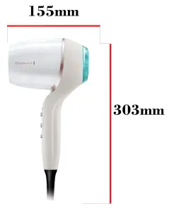Фен Remington HYDRAluxe PRO, 2200Вт, 3 режима, диффузор, иониз-я, холл. обдув, белый №5