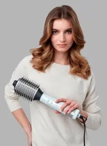 Фен-щітка Remington HydraLuxe, 1200Вт, 3 режими, іонізація, хол. обдув, кераміка, білий №6