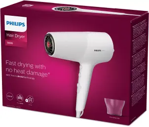 Фен Philips 5000 Series, 2100Вт, 3 режима, ионизация, холл. обдув, белый №11