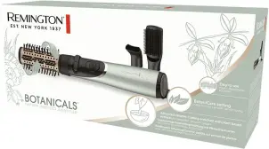 Фен-щетка Remington Botanicals, 800Вт, 2 режима, иониз-я, оборот., хол. обдув, керамика, мятно-черный №9