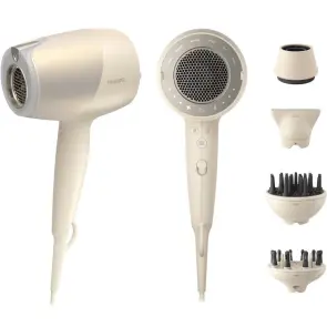 Фен Philips 9000 Series SenseIQ, 1800Вт, 3 режима, диффузор, иониз-я, холл. обдув, турбо, золотой №2