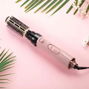 Фен-щітка Remington Coconut Smooth, 1000Вт, 2 режими, іонізація, хол. обдув, 2 насадки, чорно-рожевий №7