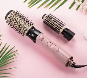 Фен-щітка Remington Coconut Smooth, 1000Вт, 2 режими, іонізація, хол. обдув, 2 насадки, чорно-рожевий №8
