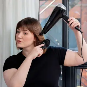 Фен Remington Style Edition, 2200Вт, 3 режими, іоніз-я, хол. обдув, дифузор, гребінець, резинка, кейс, чорно-сірий №4