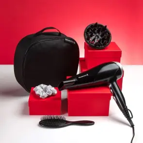 Фен Remington Style Edition, 2200Вт, 3 режими, іоніз-я, хол. обдув, дифузор, гребінець, резинка, кейс, чорно-сірий №7