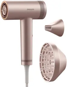 Фен Philips 8000 Series, 1400Вт, 3 режима, ионизация, холл. обдув, турборежим, розовый №1