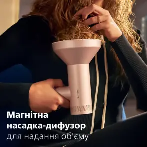 Фен Philips 8000 Series, 1400Вт, 3 режима, ионизация, холл. обдув, турборежим, розовый №9