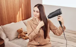 Фен Panasonic, 2300Вт, 3 режима, ионизация, холл. обдув, черный №7