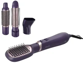 Фен-щетка Philips 3000 Series, 800Вт, 3 режима, ионизация, 4 насадки, фиолетовый