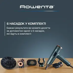 Фен Rowenta Maestria For you, 1800Вт, 3 режими, дифузор, іоніз-я, хол. обдув, дисплей, синій №8