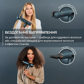 Фен Rowenta Maestria For you, 1800Вт, 3 режими, дифузор, іоніз-я, хол. обдув, дисплей, синій №9