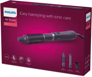 Фен-щітка Philips 3000 Series, 800Вт, іонізація, 3 насадки, фіолетовий №11