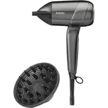 Фен Babyliss Titanium Shine, 1600Вт, 3 режима, ионизация, холл. обдув, 2 насадки, темно-серый
