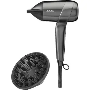 Фен Babyliss Titanium Shine, 1600Вт, 3 режима, ионизация, холл. обдув, 2 насадки, темно-серый №1