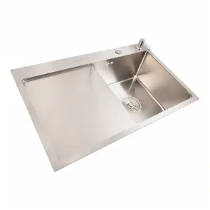 Кухонная мойка CM 78*50 R нержавейка VALESO Handmade (круглый сифон 3,0/0,8) №1