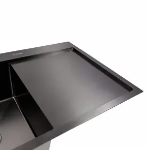 Кухонна мийка CM 78*50 L чорна PVD VALESO Handmade (круглий сифон 3,0/0,8) №2