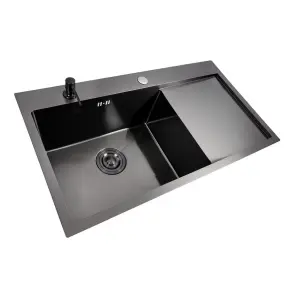 Кухонна мийка PVD чорна VALESO CM 78*43 L Handmade (3.0/0.8) №1