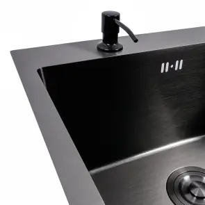 Кухонна мийка PVD чорна VALESO CM 78*43 L Handmade (3.0/0.8) №4