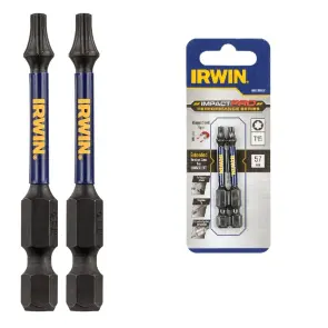 Бита IMPACT PRO 1/4"/57мм TX15 2шт, IRWIN №1