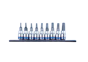 Набір біт Torx 1/4" з отвором 9 одиниць на планці №1