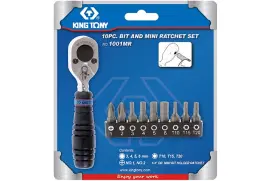 Набор вставок (бит) с трещоткой 1/4", TORX, HEX, PH, 10 предметов