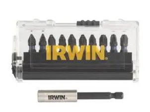 Биты IMPACT PRO 1/4"/25мм, комплект 10шт: PZ1x2/PZ2x5/PZ3x2+ держатель, IRWIN №1