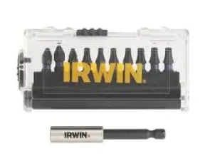 Биты IMPACT PRO 1/4"/25мм, комплект 10шт: PZ2x4/PH2x4/T20+ держатель, IRWIN №1