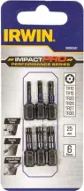 Биты IMPACT PRO 1/4"/25мм, комплект 6шт.: TR10, TR15, TR20, TR25, TR27, TR30, IRWIN