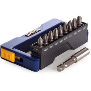 Набор бит в футляре 9+1 (4xPZ2/4xPH2/T20), IRWIN №1