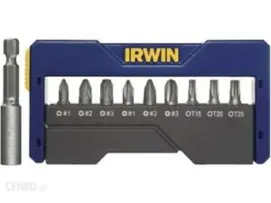 Набор бит в футляре 9+1 (PZ1/PZ2/PZ3/PH1/PH2/PH3/T15/T20/T25), IRWIN