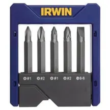 Набор усиленных бит в футляре 5 шт. (PH2, PZ2, T15, 20, 25), IRWIN