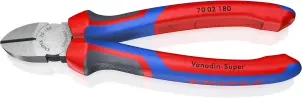 Кусачки боковые (бокорезы), диаметр 4,0 мм, 180 мм KNIPEX 70 02 180, фосфатированные №1