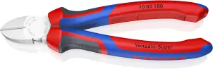 Кусачки бокові (бокорізи), діаметр 4,0мм, 180мм KNIPEX 70 05 180, хромовані №1